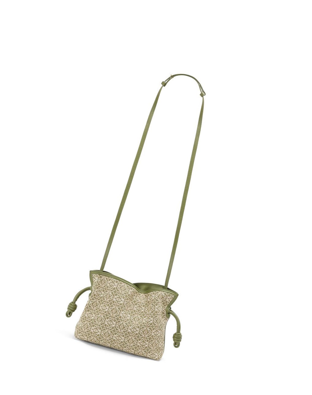 Loewe Mini Flamenco clutch in Anagram jacquard and calfskin Vert Vert | 0842AXIWL