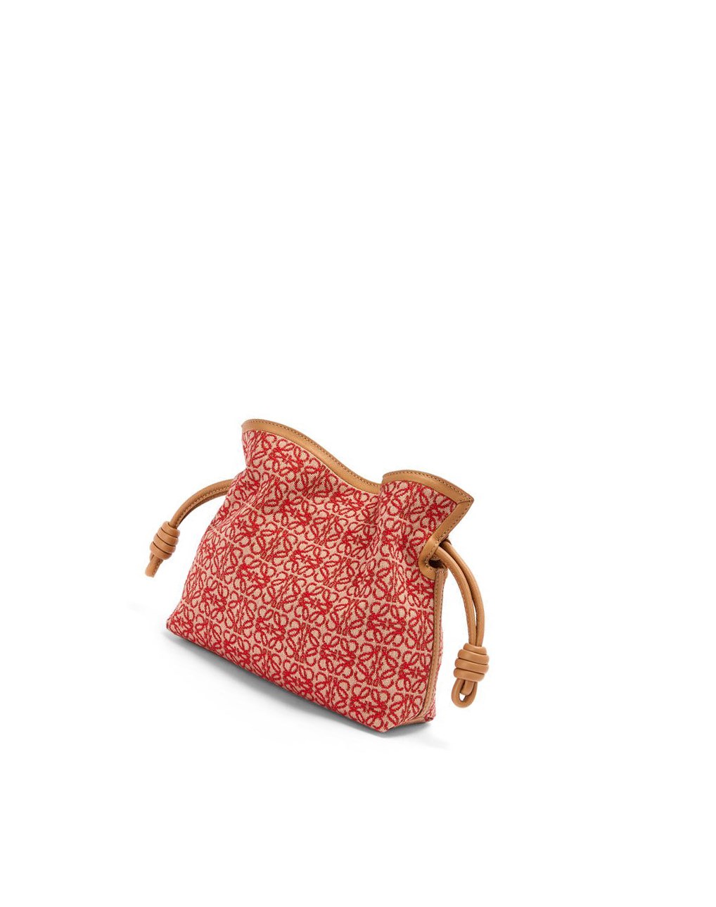 Loewe Mini Flamenco clutch in Anagram jacquard and calfskin Rouge | 3120QNMAL