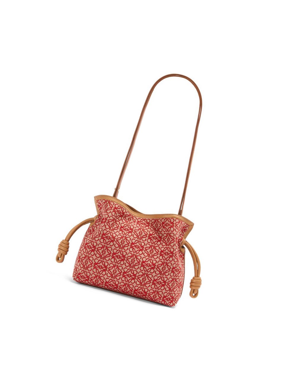 Loewe Mini Flamenco clutch in Anagram jacquard and calfskin Rouge | 3120QNMAL