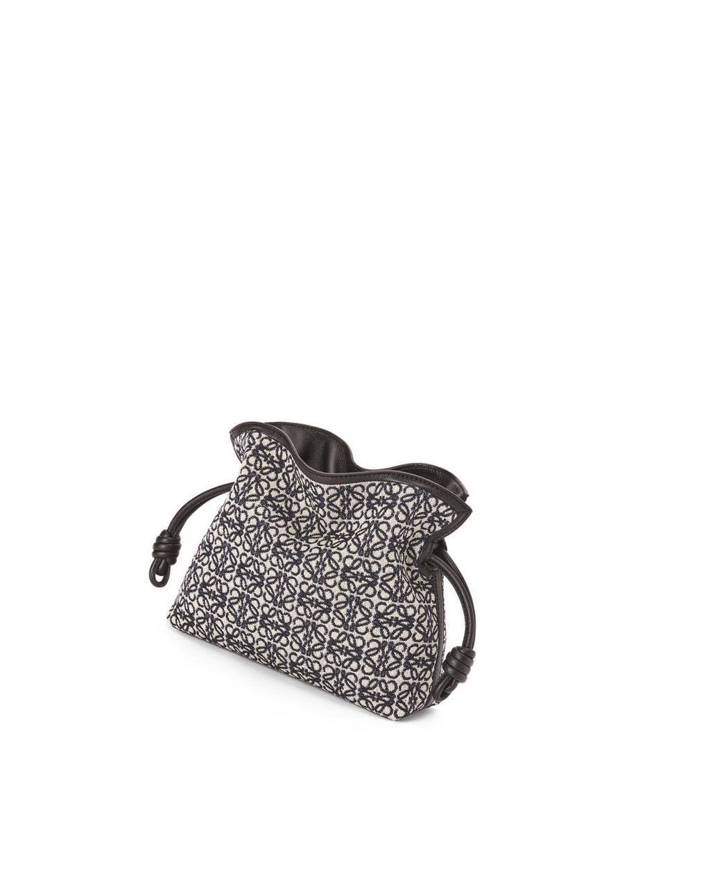 Loewe Mini Flamenco clutch in Anagram jacquard and calfskin Bleu Marine Noir | 6247LZYWP