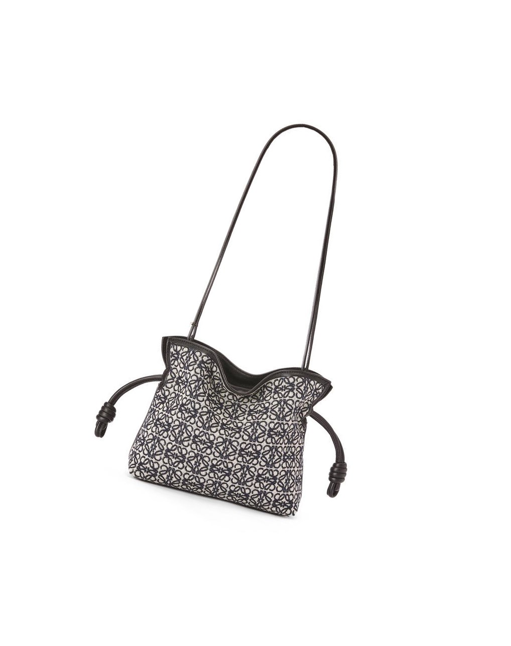 Loewe Mini Flamenco clutch in Anagram jacquard and calfskin Bleu Marine Noir | 6247LZYWP