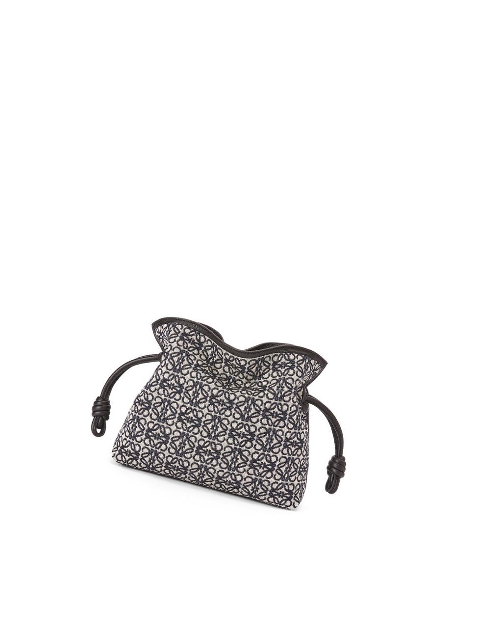 Loewe Mini Flamenco clutch in Anagram jacquard and calfskin Bleu Marine Noir | 9186HWVAD