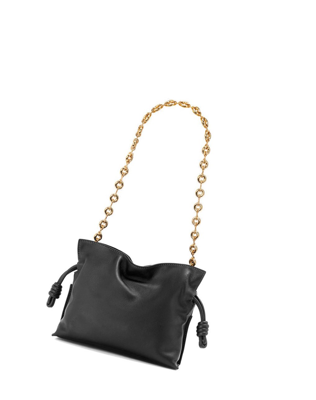 Loewe Mini Flamenco clutch in nappa calfskin with chain Noir | 1382XNQKF