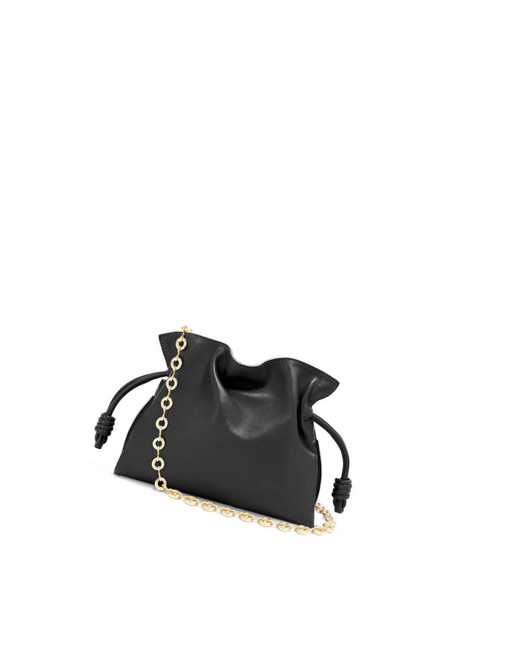 Loewe Mini Flamenco clutch in nappa calfskin with chain Noir | 1382XNQKF