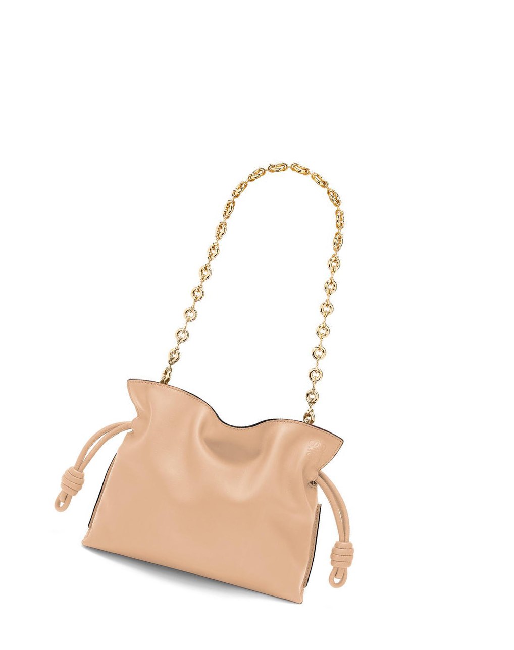 Loewe Mini Flamenco clutch in nappa calfskin with chain Nude | 4738BTFMA