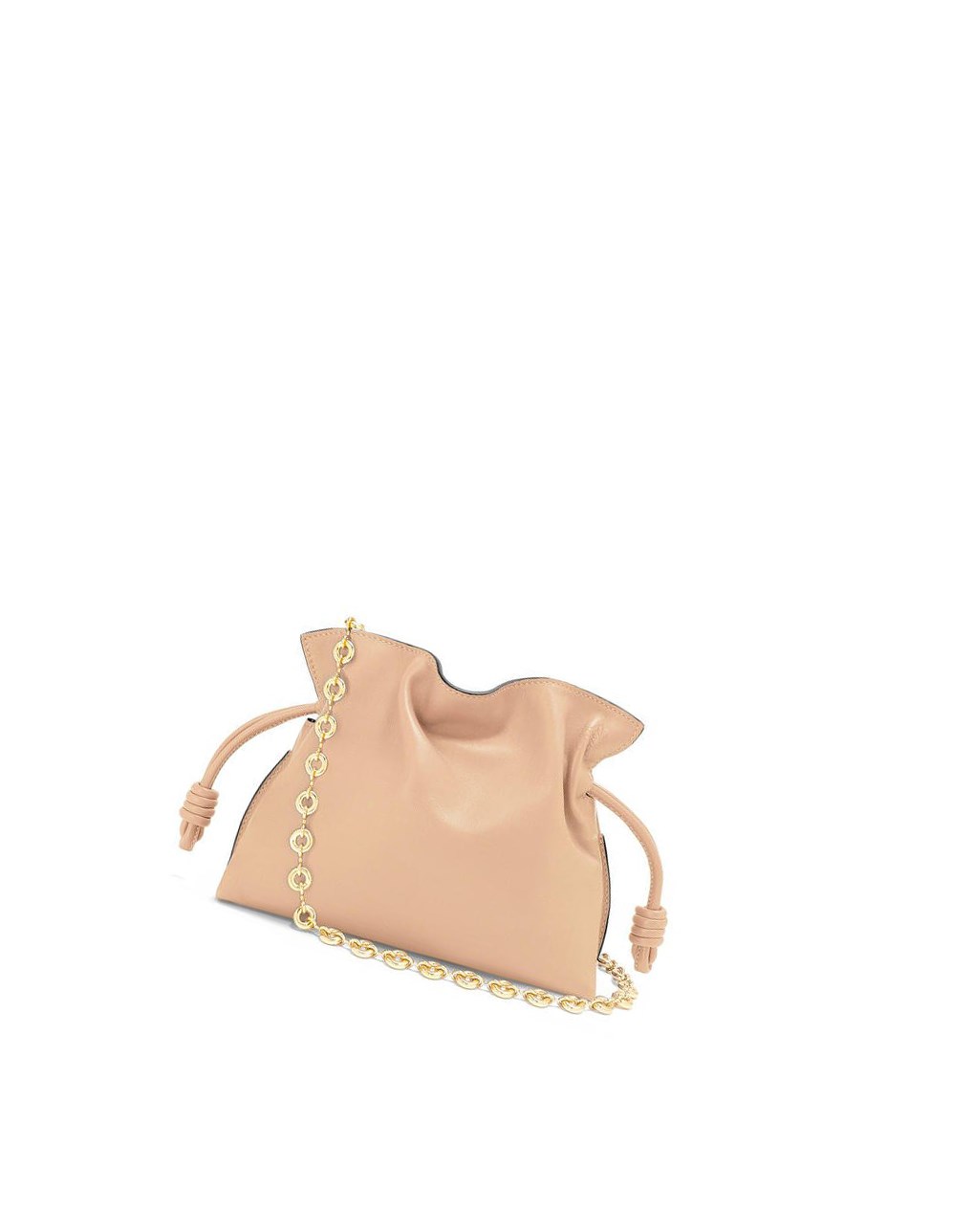 Loewe Mini Flamenco clutch in nappa calfskin with chain Nude | 4738BTFMA