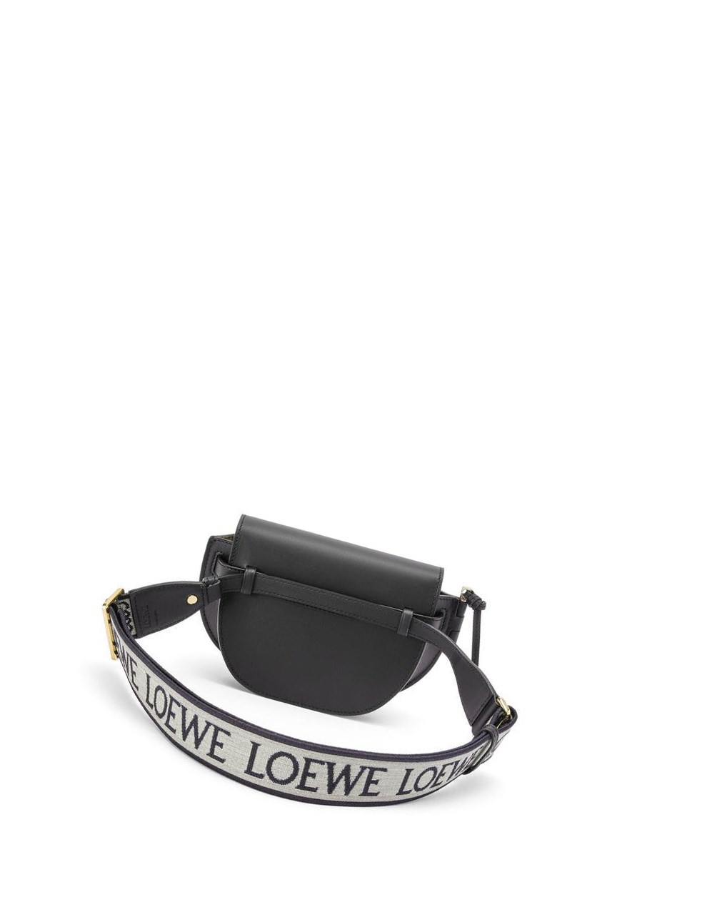 Loewe Mini Gate Dual bag in soft calfskin and jacquard Noir | 0183JBECN