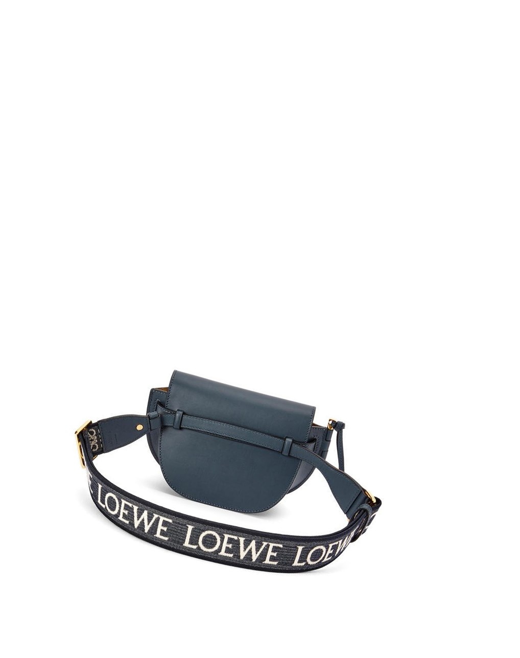 Loewe Mini Gate Dual bag in soft calfskin and jacquard Bleu | 1964DPYAB