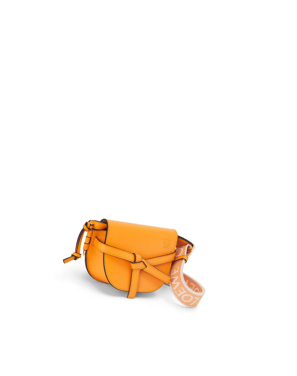 Loewe Mini Gate Dual bag in soft calfskin and jacquard Mandarin | 2319YDLHR