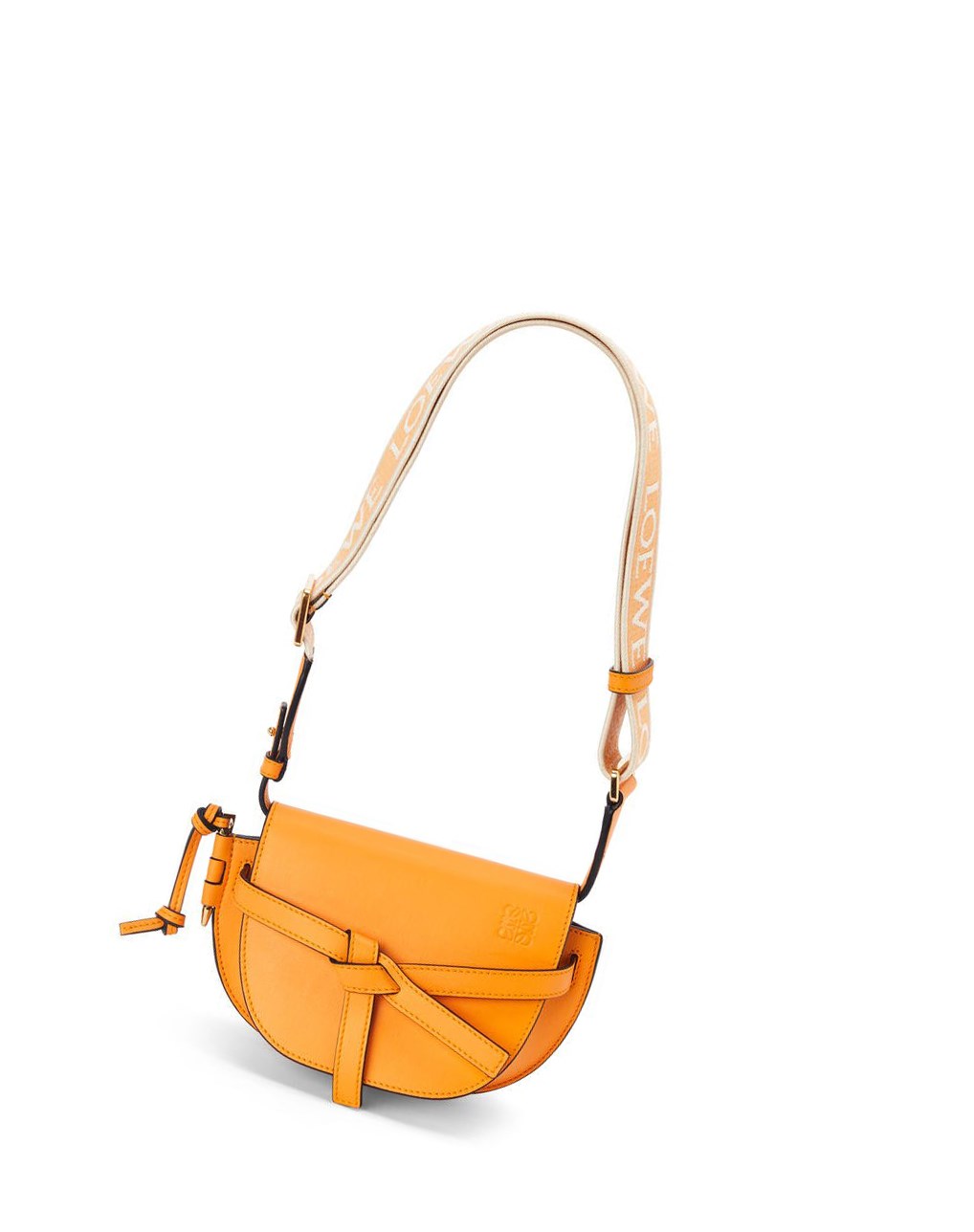 Loewe Mini Gate Dual bag in soft calfskin and jacquard Mandarin | 2319YDLHR