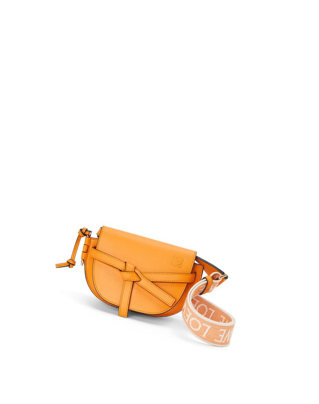 Loewe Mini Gate Dual bag in soft calfskin and jacquard Mandarin | 2319YDLHR