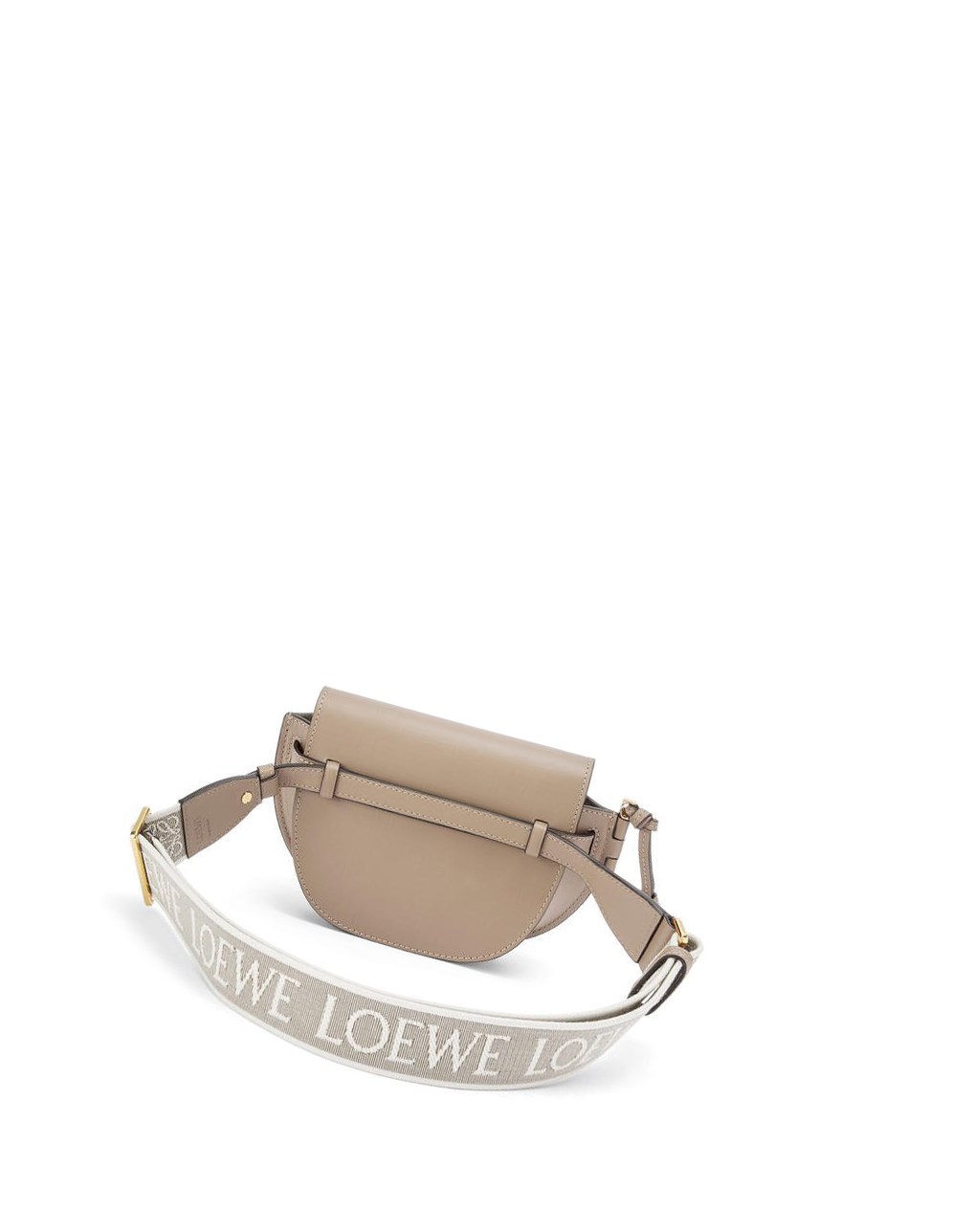 Loewe Mini Gate Dual bag in soft calfskin and jacquard Sable | 2934WBGFE