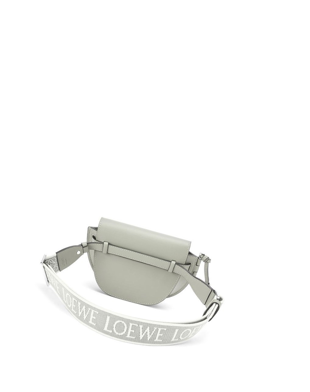 Loewe Mini Gate Dual bag in soft calfskin and jacquard Grise | 3291JNGYD