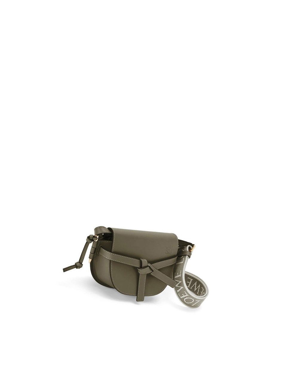 Loewe Mini Gate Dual bag in soft calfskin and jacquard Vert | 3826YGBMJ