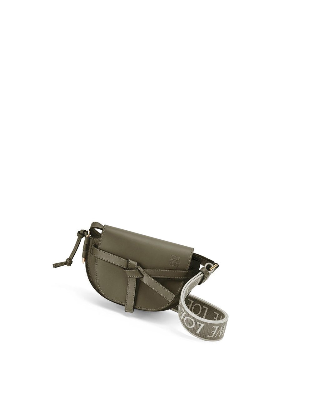 Loewe Mini Gate Dual bag in soft calfskin and jacquard Vert | 4173PBZQF