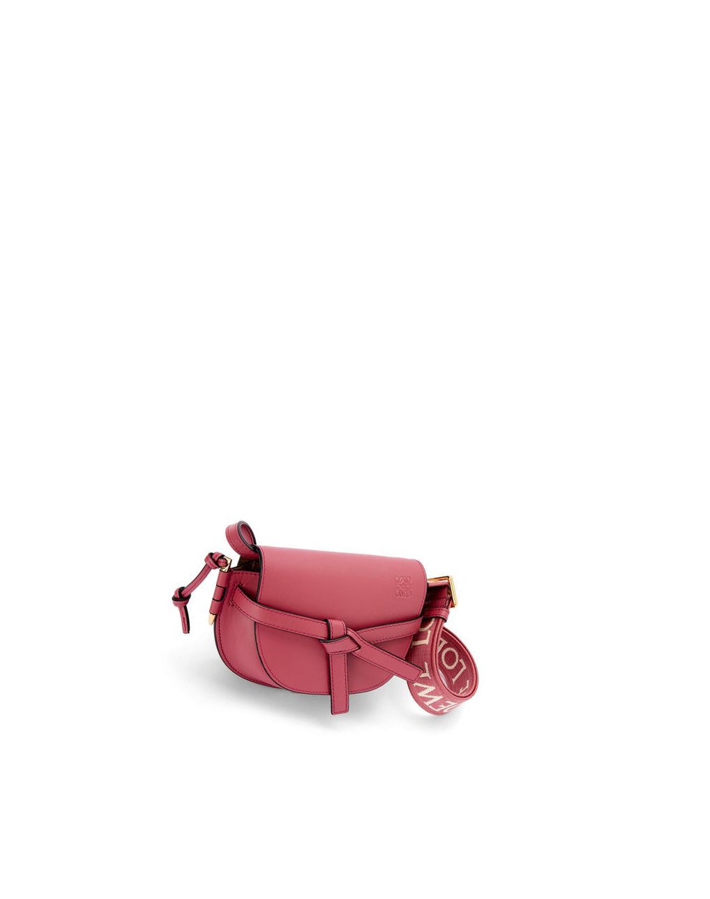 Loewe Mini Gate Dual bag in soft calfskin and jacquard Plumrose | 5263UIVRP