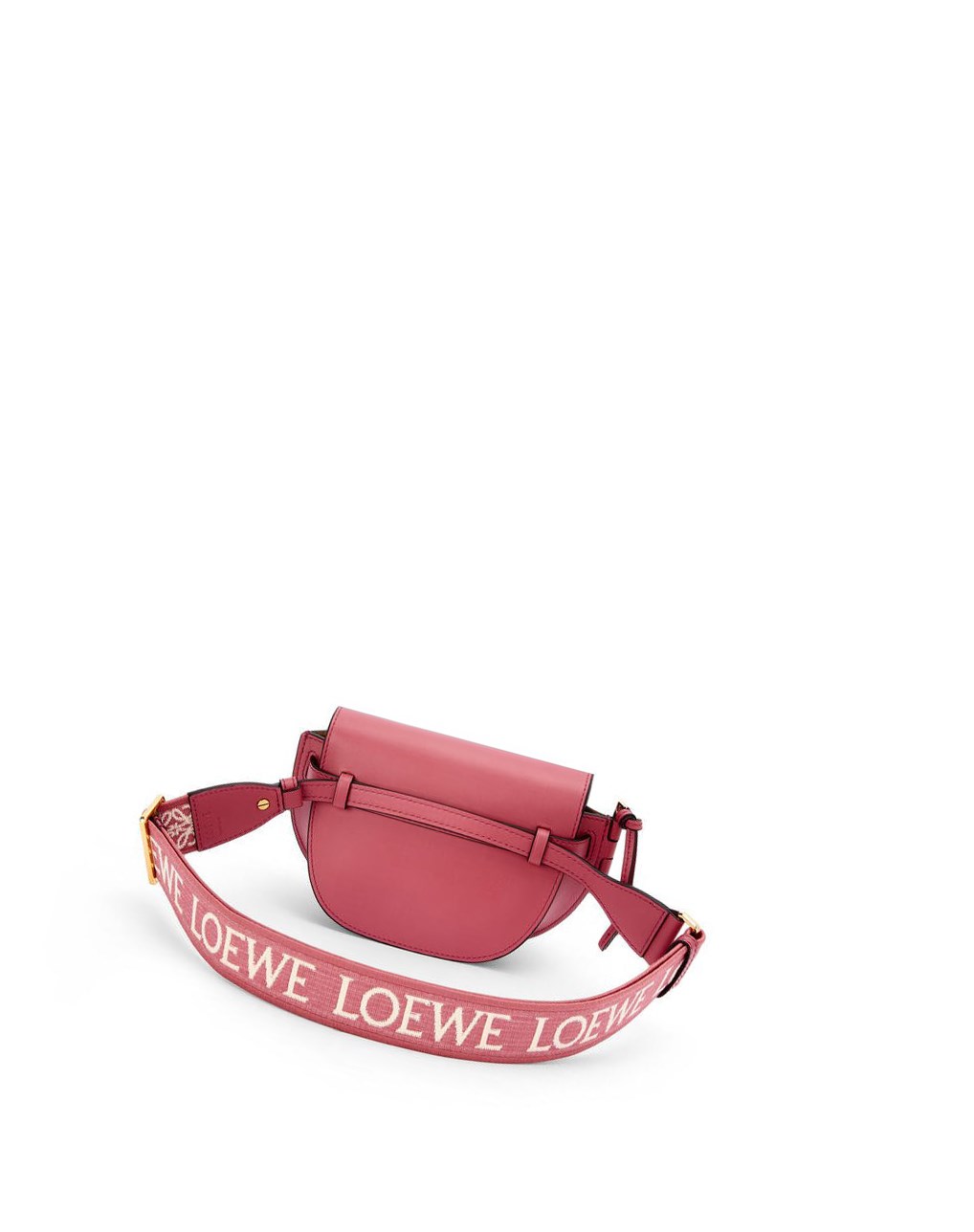 Loewe Mini Gate Dual bag in soft calfskin and jacquard Plumrose | 5263UIVRP