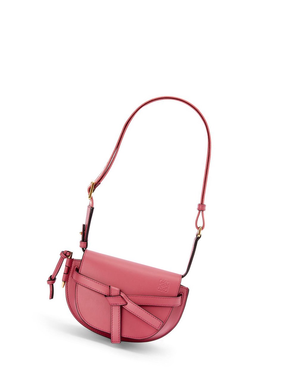 Loewe Mini Gate Dual bag in soft calfskin and jacquard Plumrose | 5263UIVRP