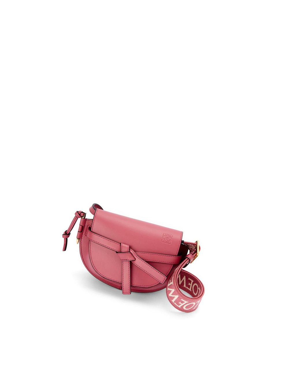 Loewe Mini Gate Dual bag in soft calfskin and jacquard Plumrose | 5263UIVRP