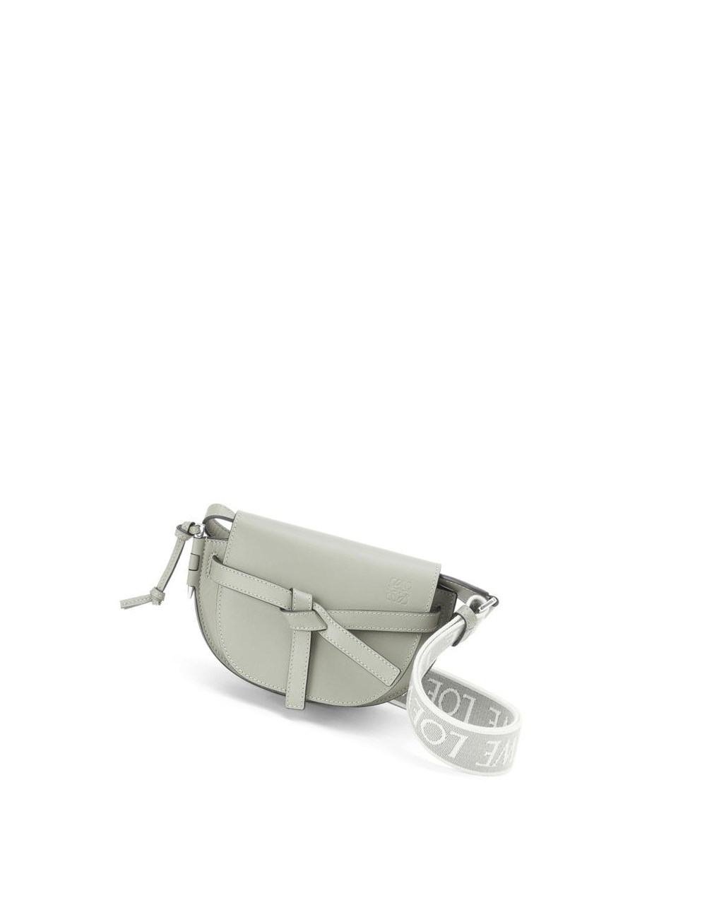 Loewe Mini Gate Dual bag in soft calfskin and jacquard Grise | 9027WGJLI