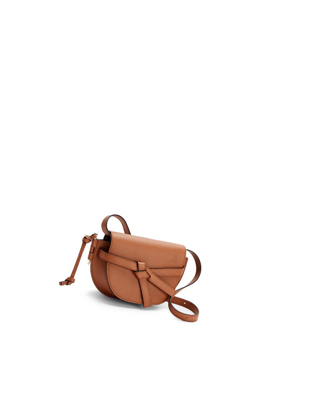 Loewe Mini Gate dual bag in pebble grain calfskin Tan | 7914TCHMN