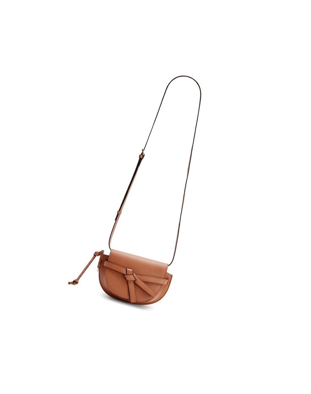 Loewe Mini Gate dual bag in pebble grain calfskin Tan | 7914TCHMN