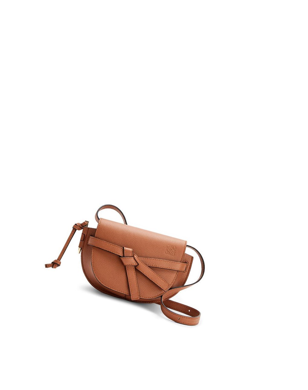 Loewe Mini Gate dual bag in pebble grain calfskin Tan | 7914TCHMN