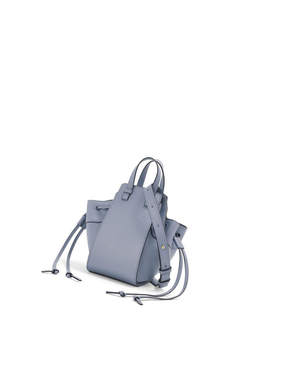 Loewe Mini Hammock drawstring in classic calfskin Bleu | 1973OMVAY