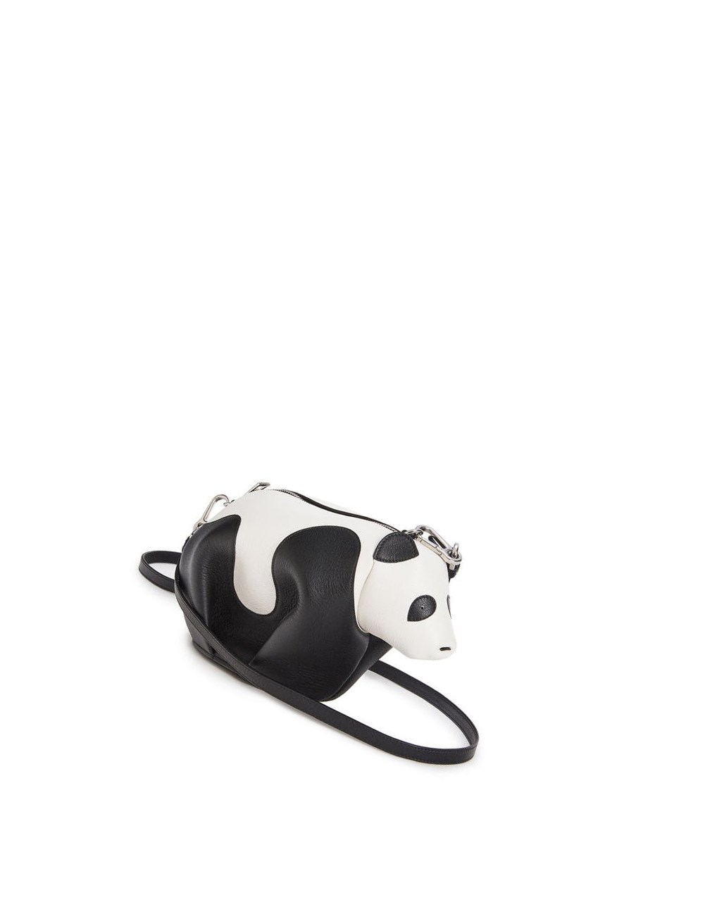 Loewe Mini Panda bag in classic calfskin Noir Blanche | 2937DSIWA