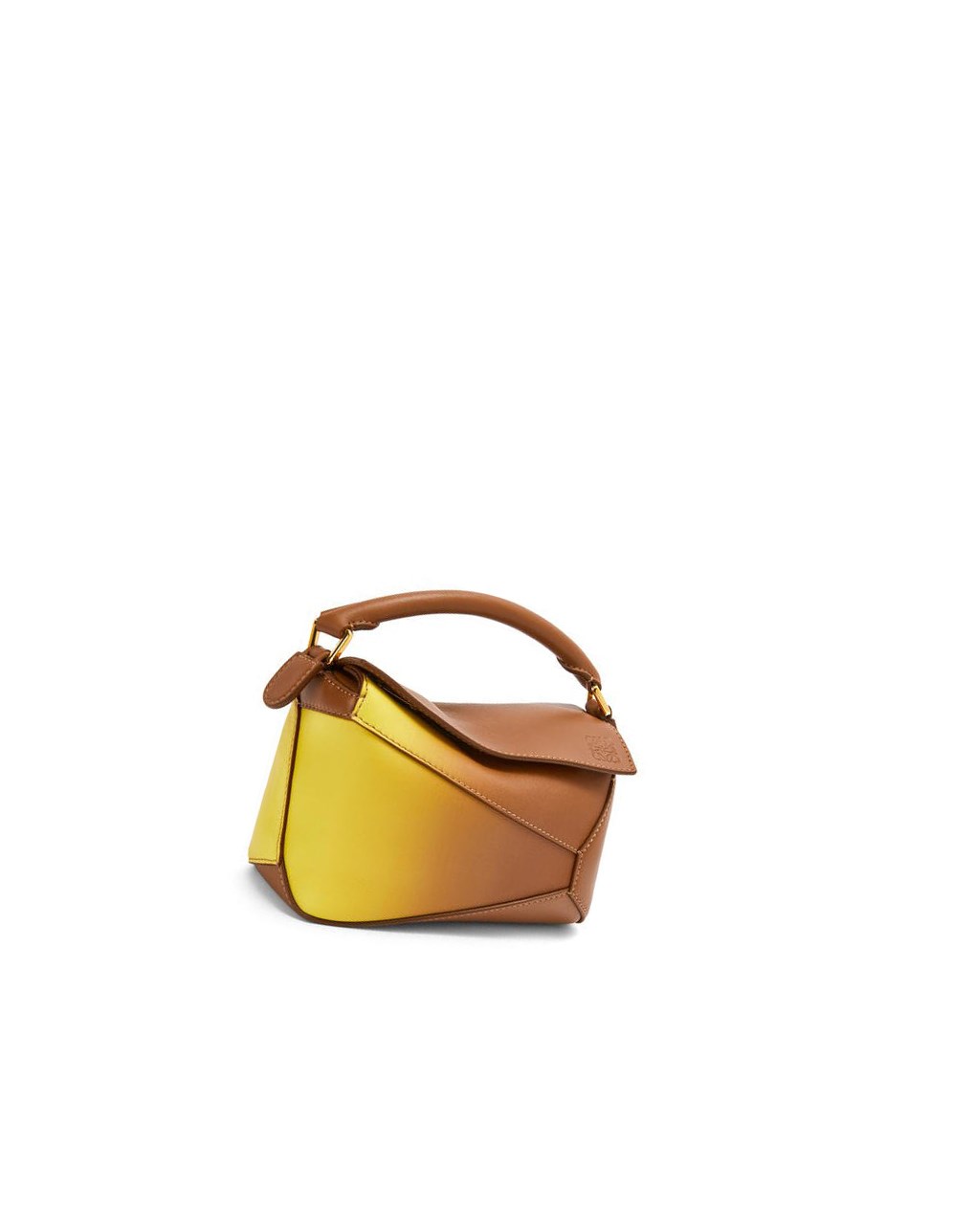 Loewe Mini Puzzle Edge bag in degrade nappa calfskin Citron | 2910UMLPC