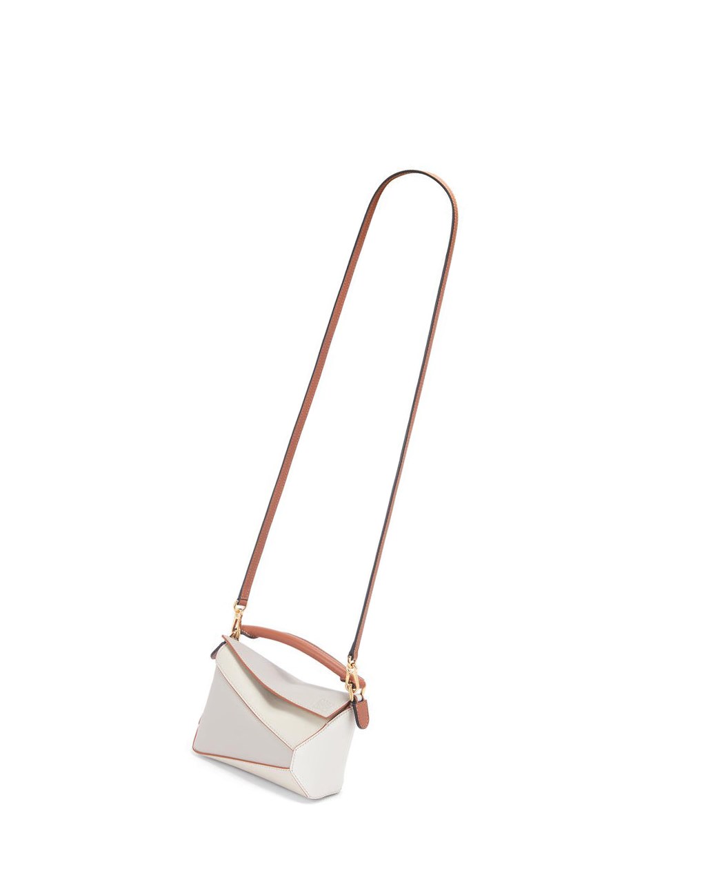 Loewe Mini Puzzle Edge in nappa calfskin Blanche | 0142MGLEB