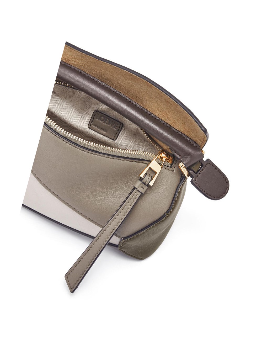 Loewe Mini Puzzle Edge in nappa calfskin Vert Noir | 3258VWBGY