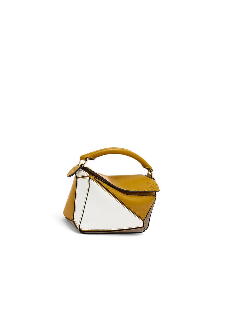 Loewe Mini Puzzle bag in classic calfskin Blanche | 0128UHJOZ