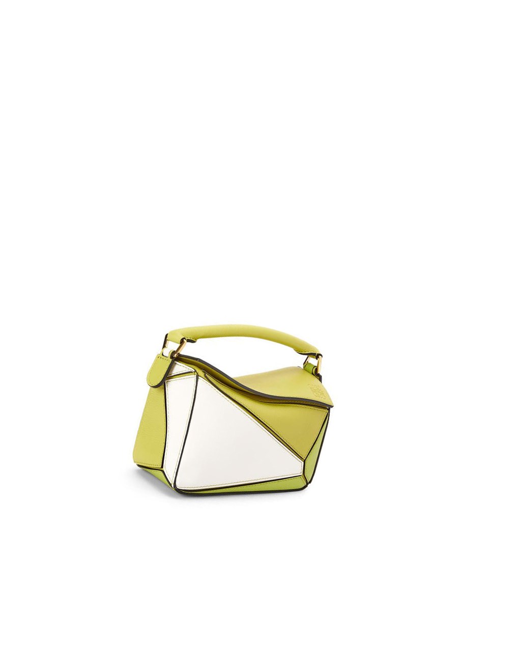 Loewe Mini Puzzle bag in classic calfskin Jaune Blanche | 0196XAIBR