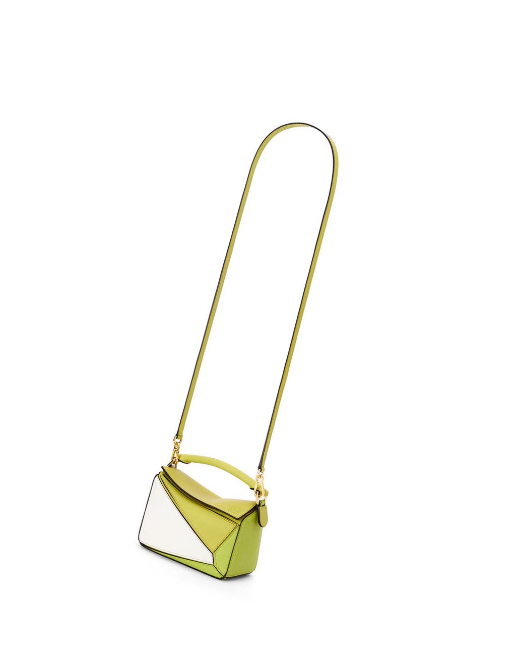 Loewe Mini Puzzle bag in classic calfskin Jaune Blanche | 0196XAIBR