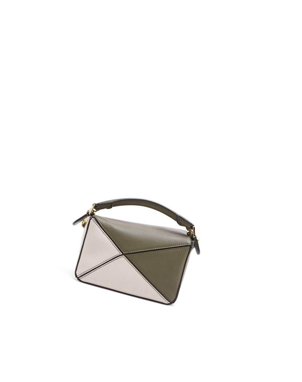 Loewe Mini Puzzle bag in classic calfskin Vert Noir | 3690WFLXZ