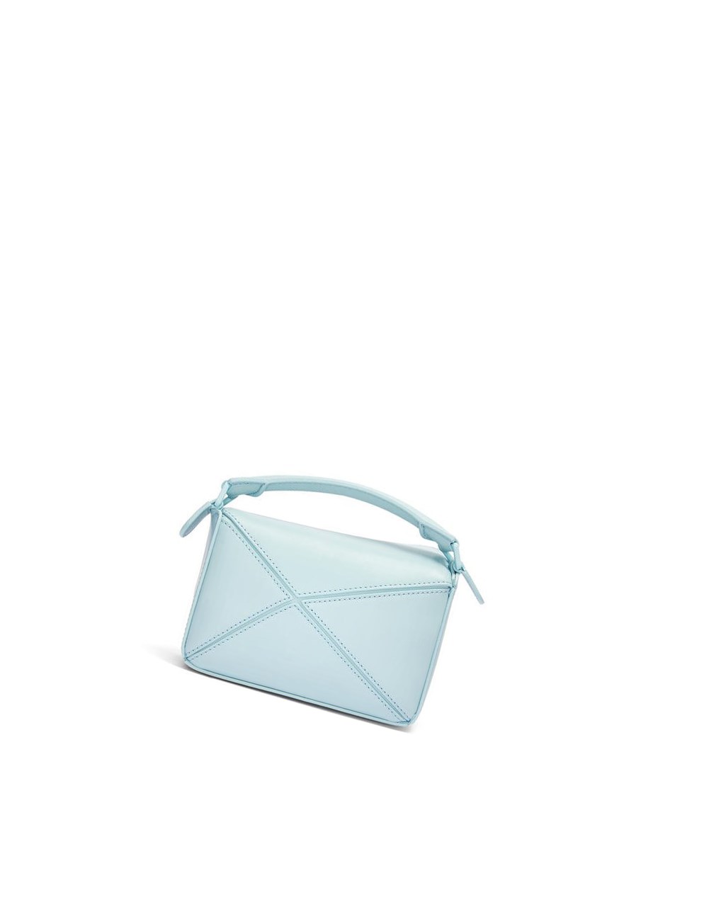 Loewe Mini Puzzle bag in satin calfskin Aquamarine | 3624LNWYZ