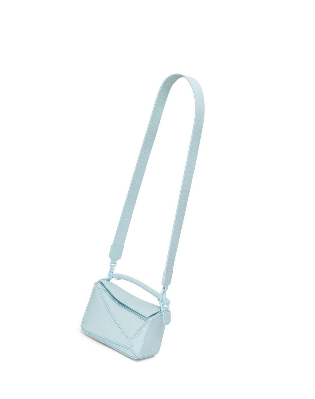 Loewe Mini Puzzle bag in satin calfskin Aquamarine | 3624LNWYZ