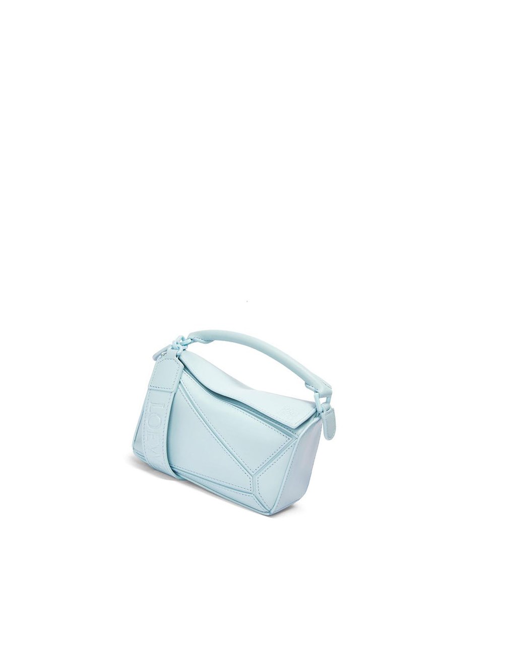 Loewe Mini Puzzle bag in satin calfskin Aquamarine | 3624LNWYZ