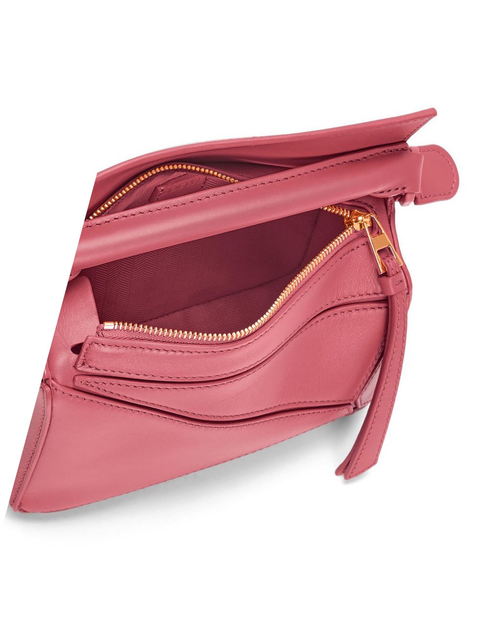 Loewe Mini Puzzle bag in satin calfskin Plumrose | 3968NDIEX