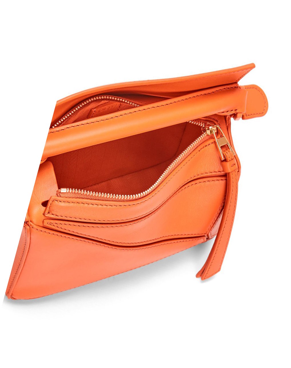 Loewe Mini Puzzle bag in satin calfskin Orange | 3984APBML