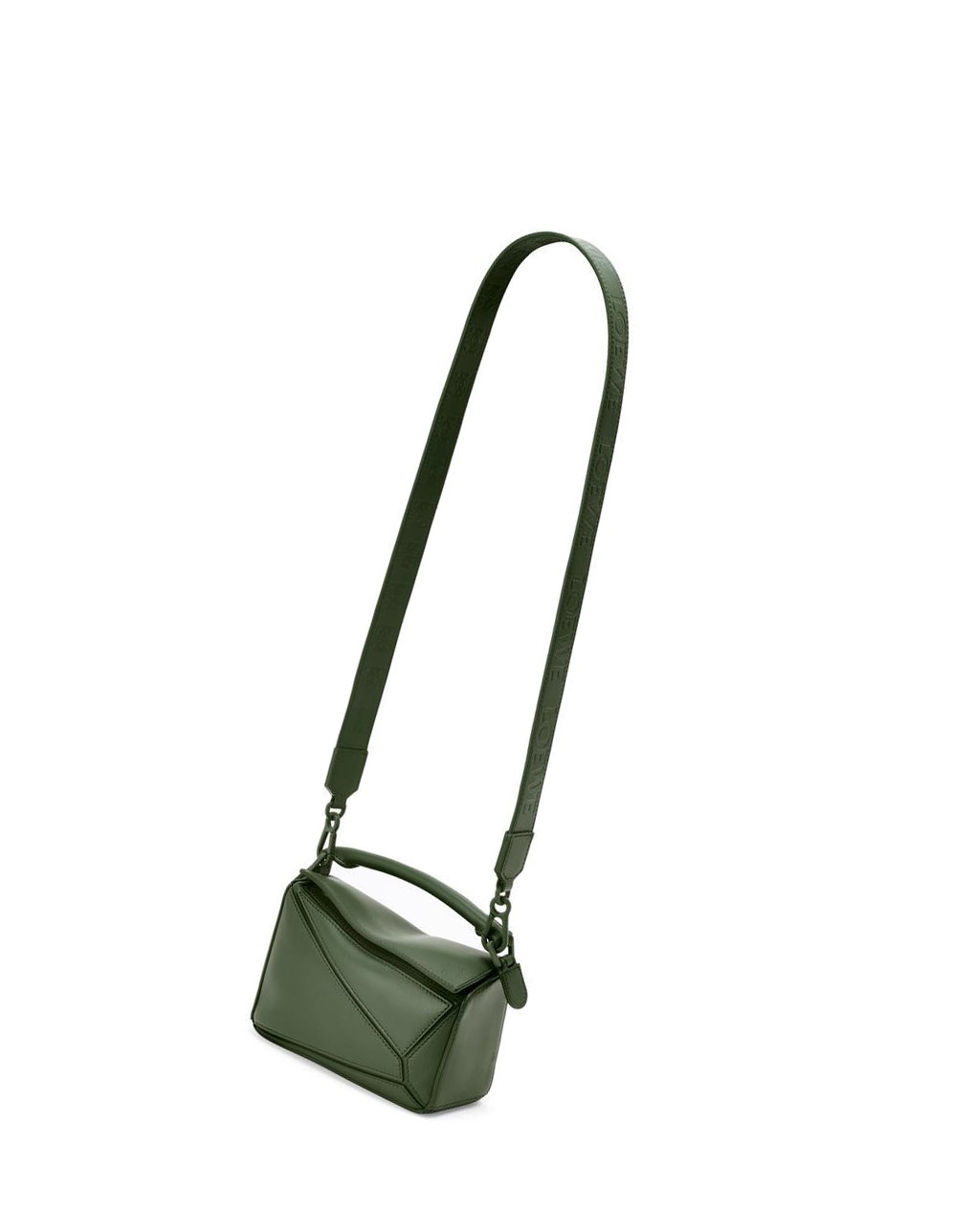 Loewe Mini Puzzle bag in satin calfskin Kaki | 4296EQGTJ