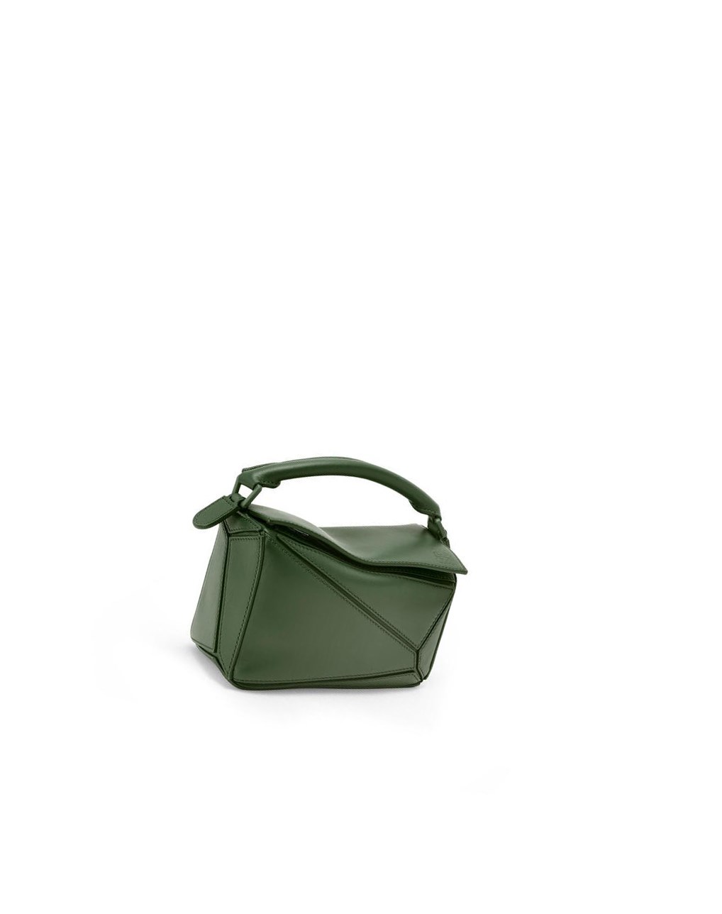 Loewe Mini Puzzle bag in satin calfskin Kaki | 7932QECUA