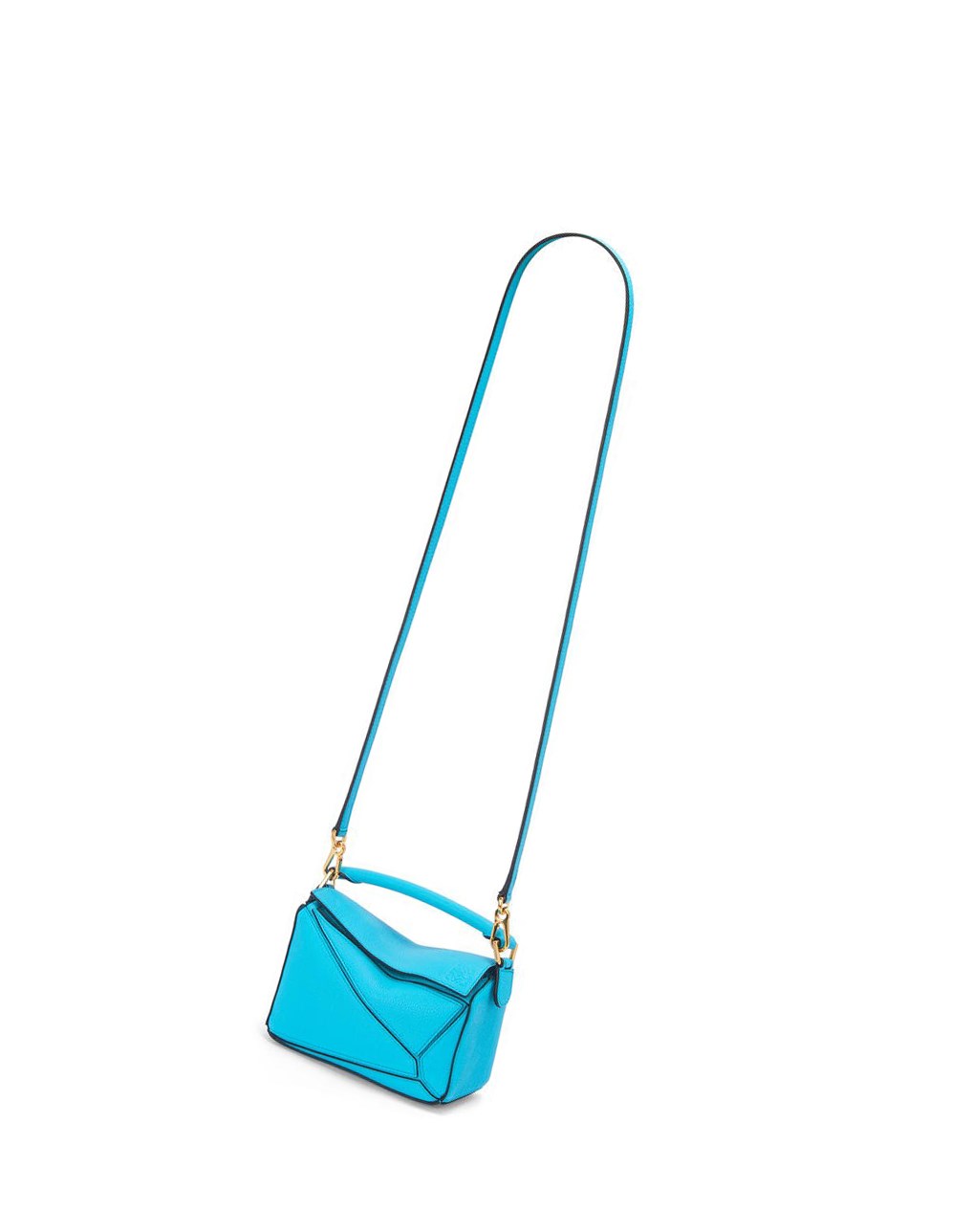 Loewe Mini Puzzle bag in soft grained calfskin Cyan | 4275IAEGY