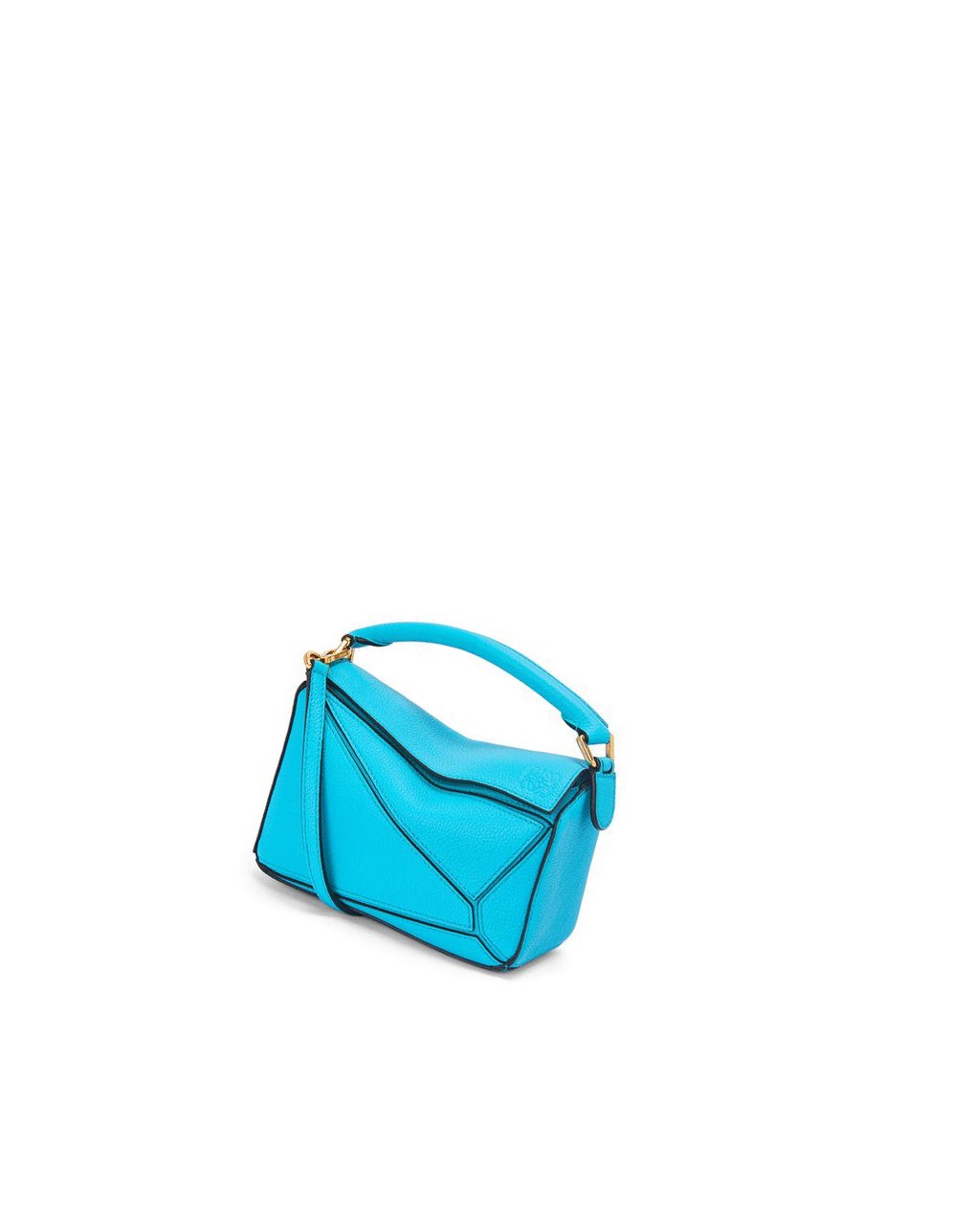 Loewe Mini Puzzle bag in soft grained calfskin Cyan | 4275IAEGY