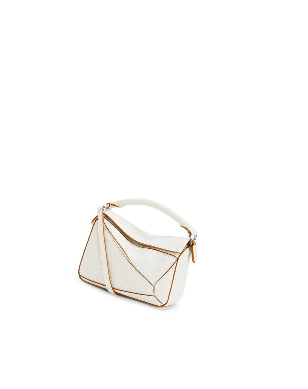 Loewe Mini Puzzle bag in soft grained calfskin Blanche | 5673JSQZI