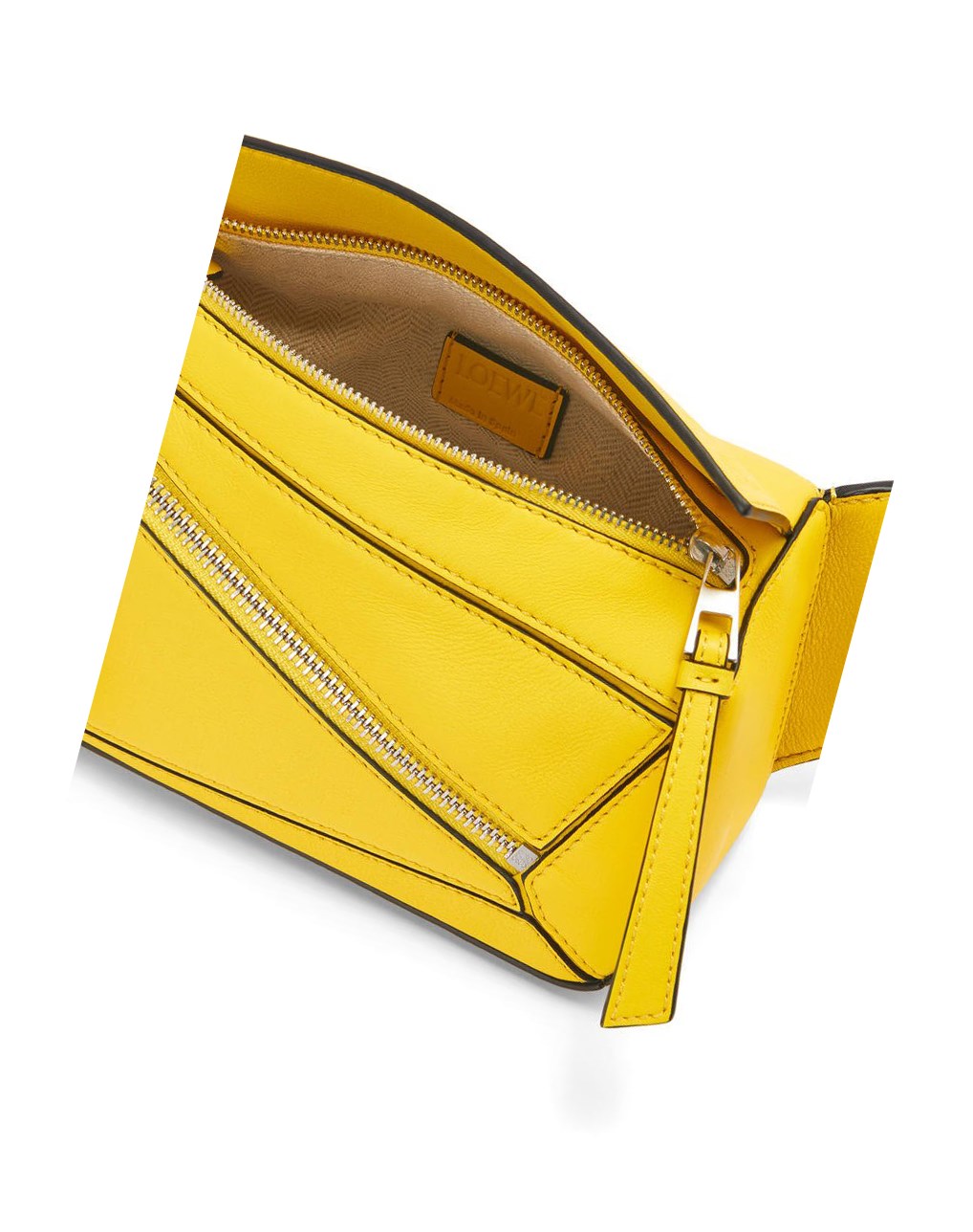 Loewe Mini Puzzle bumbag in classic calfskin Citron | 4798QZTOY