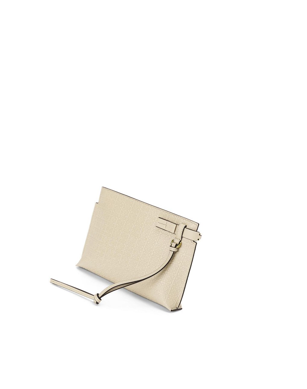 Loewe Mini Repeat T Pouch in embossed silk calfskin Noir | 5320CUYOP