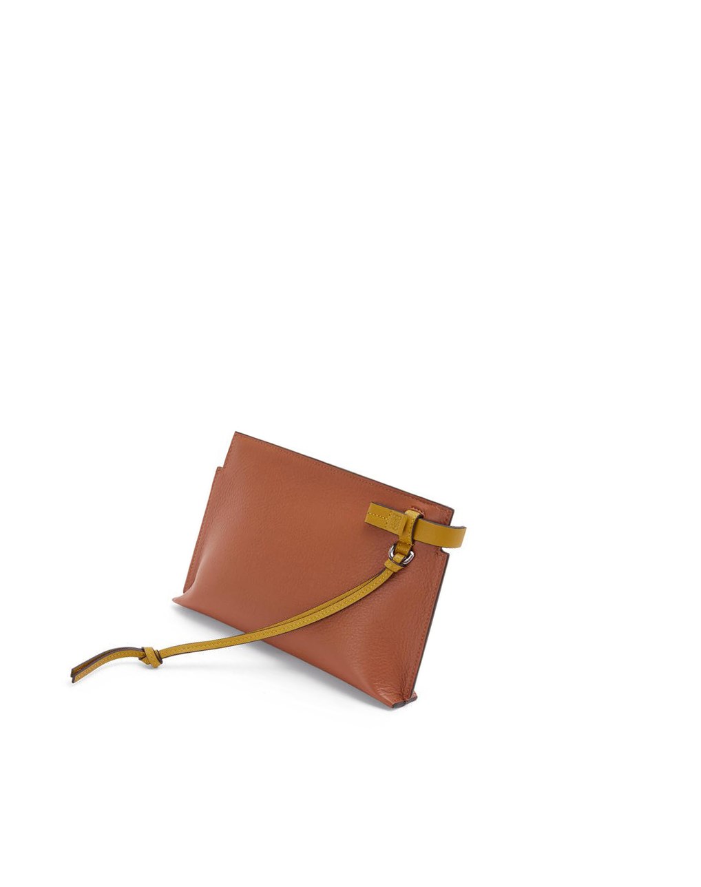 Loewe Mini T Pouch in classic calfskin Tan / Ochre | 4328BGHCD