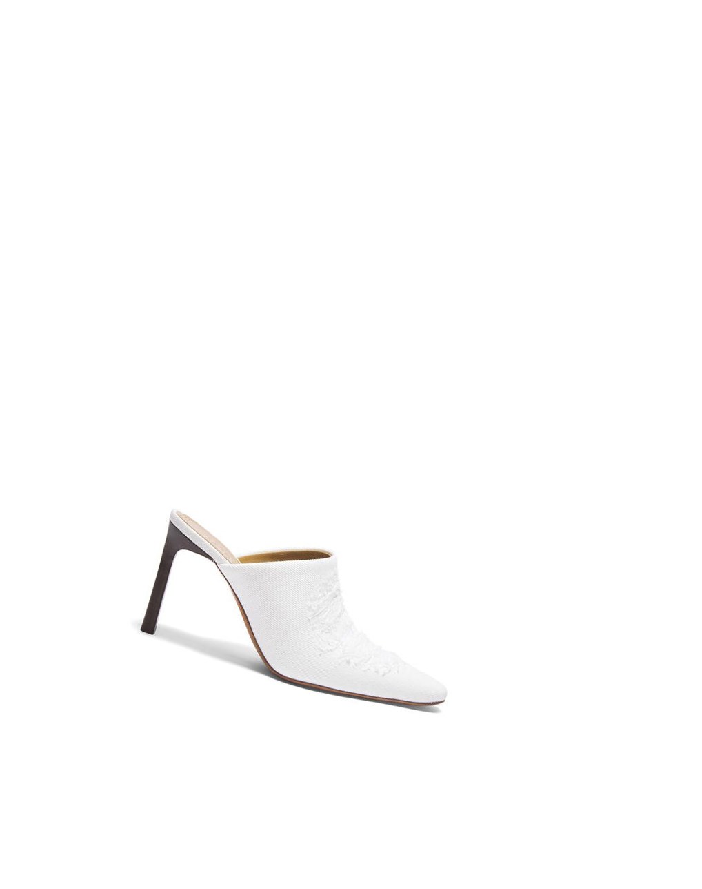 Loewe Mule in ripped denim Blanche | 7086OZIBS